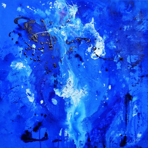 paint drips - ocean painting erica hinyot - Abstract fluide art - pictorial material pigments - Matiérisme