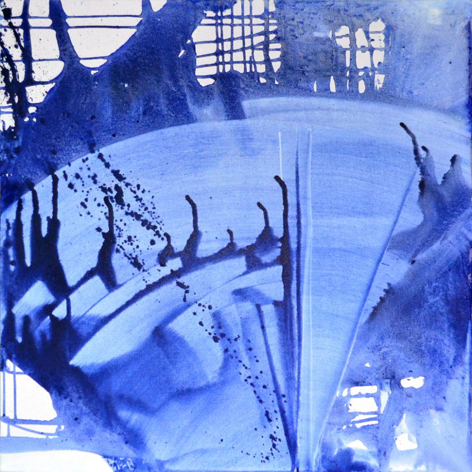 Fluide art royal blue marine - artmovement - instantaneous art - blue painting - Contemporary Modern Abstract Art