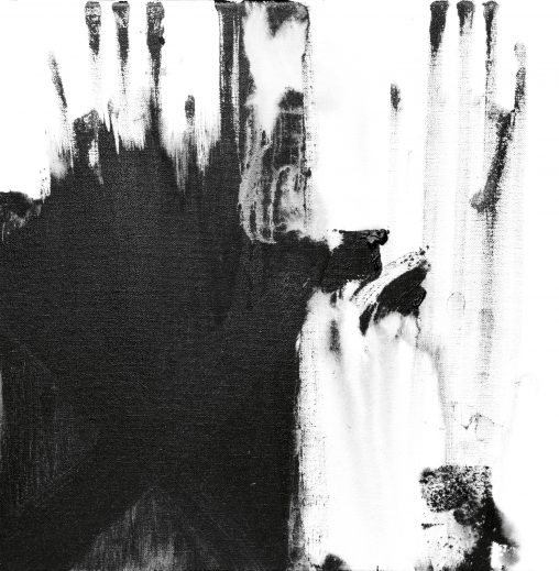 Lascaux - Painting black & white canvas Private collection exhibition Ode à la pluie erica-icare.com
